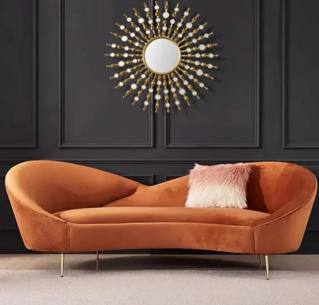 Orange sofa in modern interior
